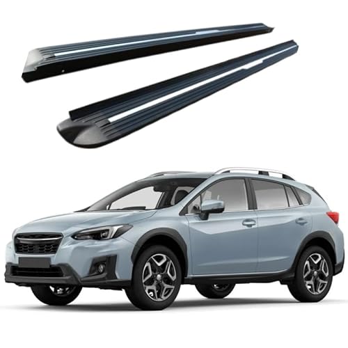 2 x Aluminium-Trittbretter, feste Nerf-Stangen, Seitenstufen mit Halterungen, kompatibel mit Subaru XV Crosstrek 2018–2023 (HJG) von RollingMotor