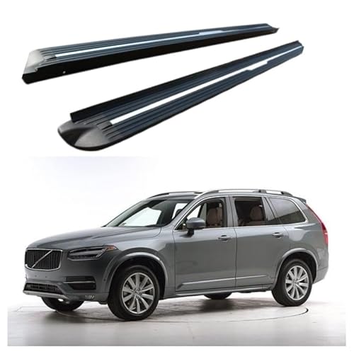 2 x Aluminium-Trittbretter, feste Nerf-Stangen, Seitenstufen mit Halterungen, kompatibel mit Volvo XC90 2018–2025 (HJG) von RollingMotor