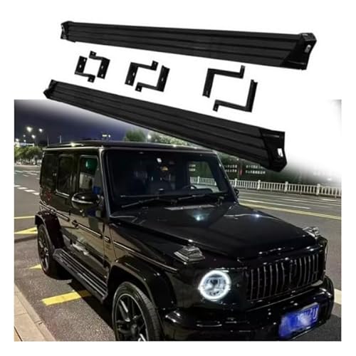 Komplett schwarzes Trittbrett passend für Mercedes G Wagon W464 2019–2024 G-Klasse Side Step Nerf Bar 2 Stück mit Montagesets von RollingMotor