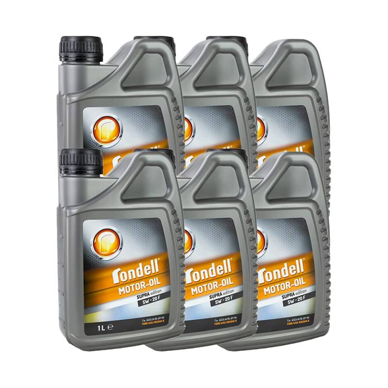 6X Rondell Motoröl Motorenöl Motor Motoren Öl Motor Engine Oil Diesel Benzin Supra Edition F 5W-20 1L von Rondell