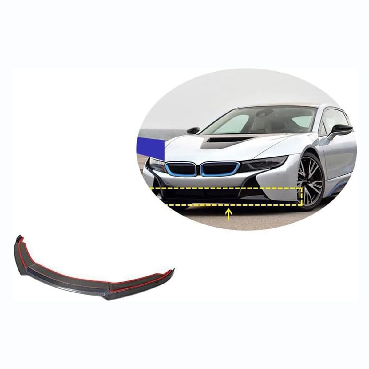 Auto Frontlippe Frontspoiler für BMW i8 2014 2015 2016 2017 2018, FrontstoßStange Splitter Schaufeln Spoilerlippe Auto Modifiziertes Zubehör von Rongliu