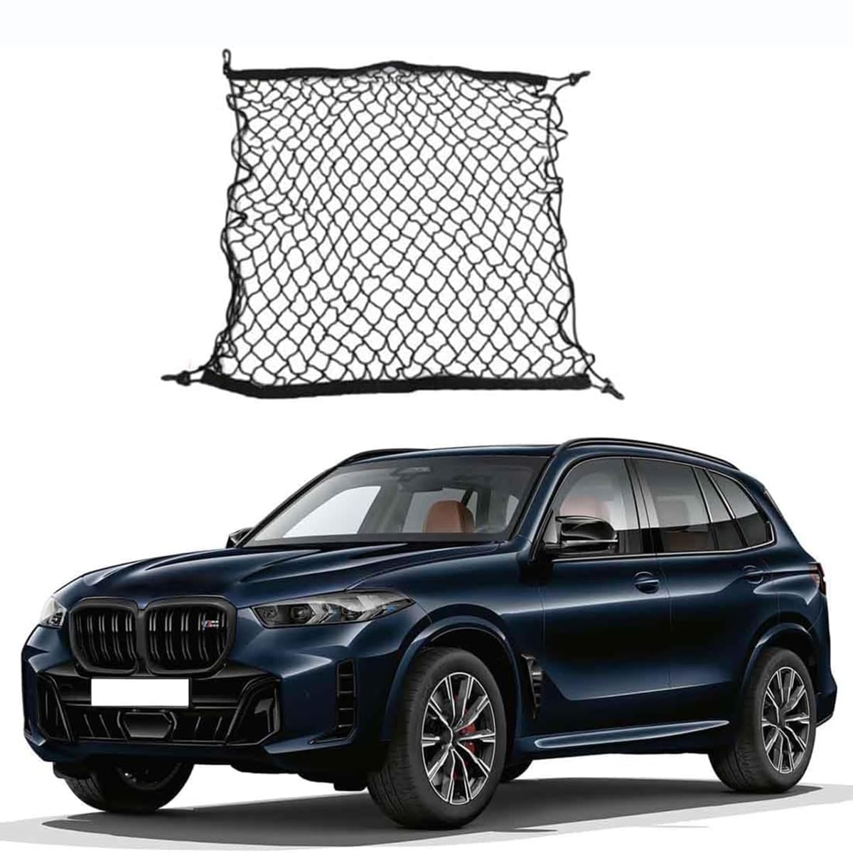 Kofferraumnetz Gepäcknetz Auto für BMW X5 E70 E53 G05 F15 1999-2023, Verstellbar ausziehbares Aufbewahrungsnetz Ladungssicherung für Kofferraum von Rongliu