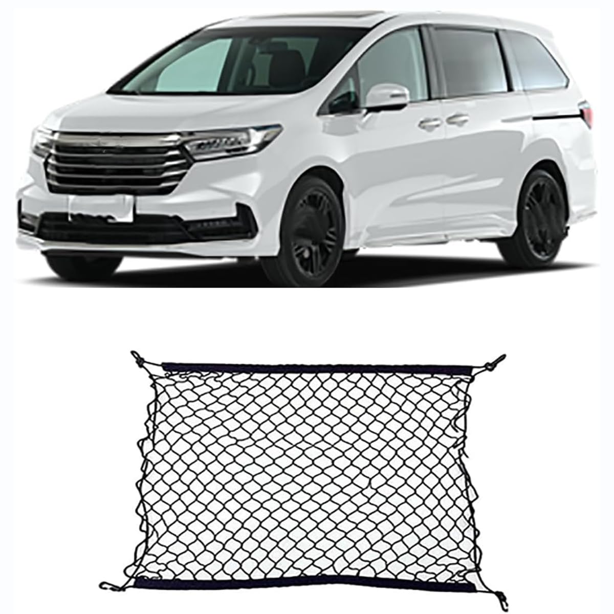 Kofferraumnetz Gepäcknetz Auto für Honda Odyssey Luxury RB3 4 2009~2013, Verstellbar ausziehbares Aufbewahrungsnetz Ladungssicherung für Kofferraum von Rongliu