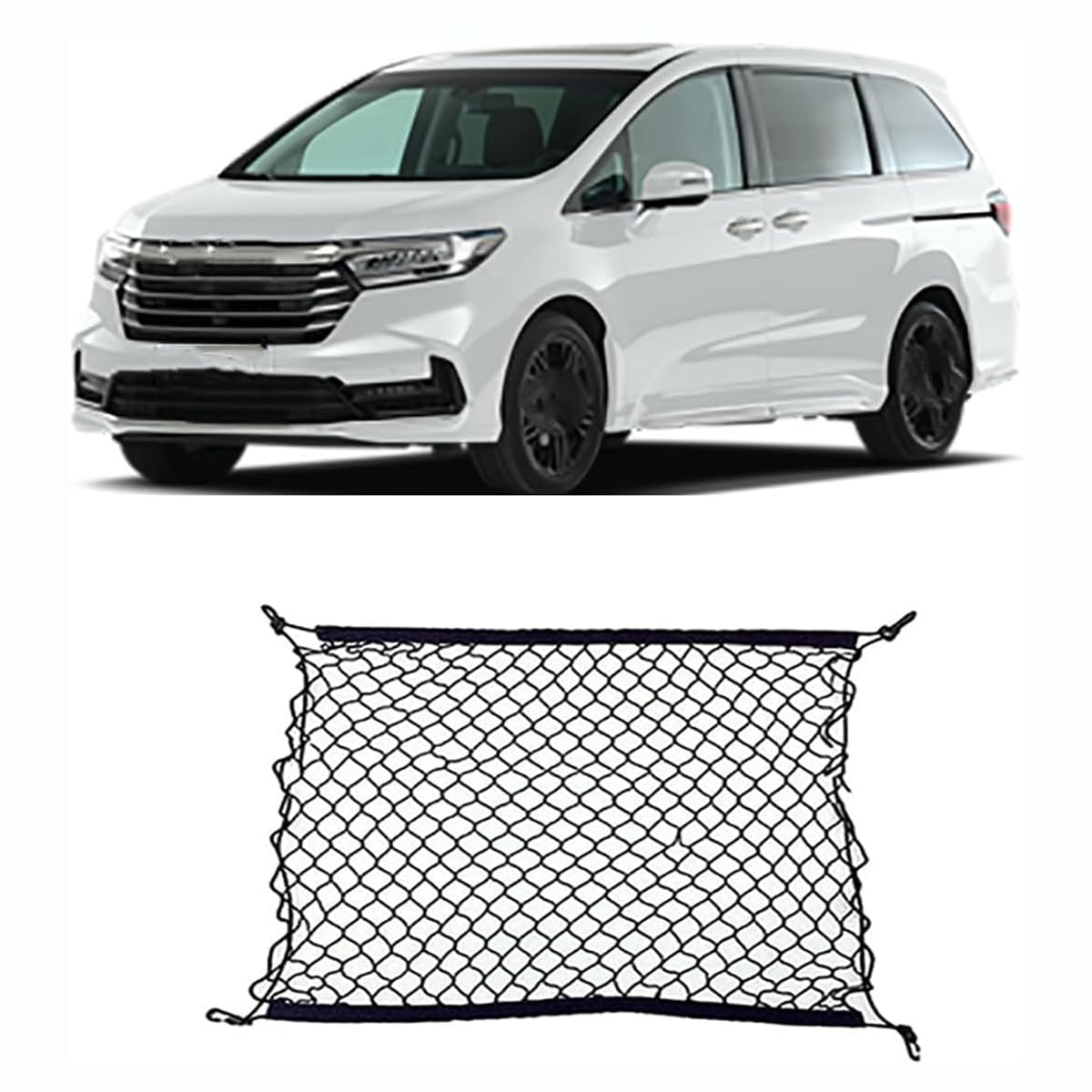 Kofferraumnetz Gepäcknetz Auto für Honda Odyssey RC1 RC2 RC4 2014~2023, Verstellbar ausziehbares Aufbewahrungsnetz Ladungssicherung für Kofferraum von Rongliu