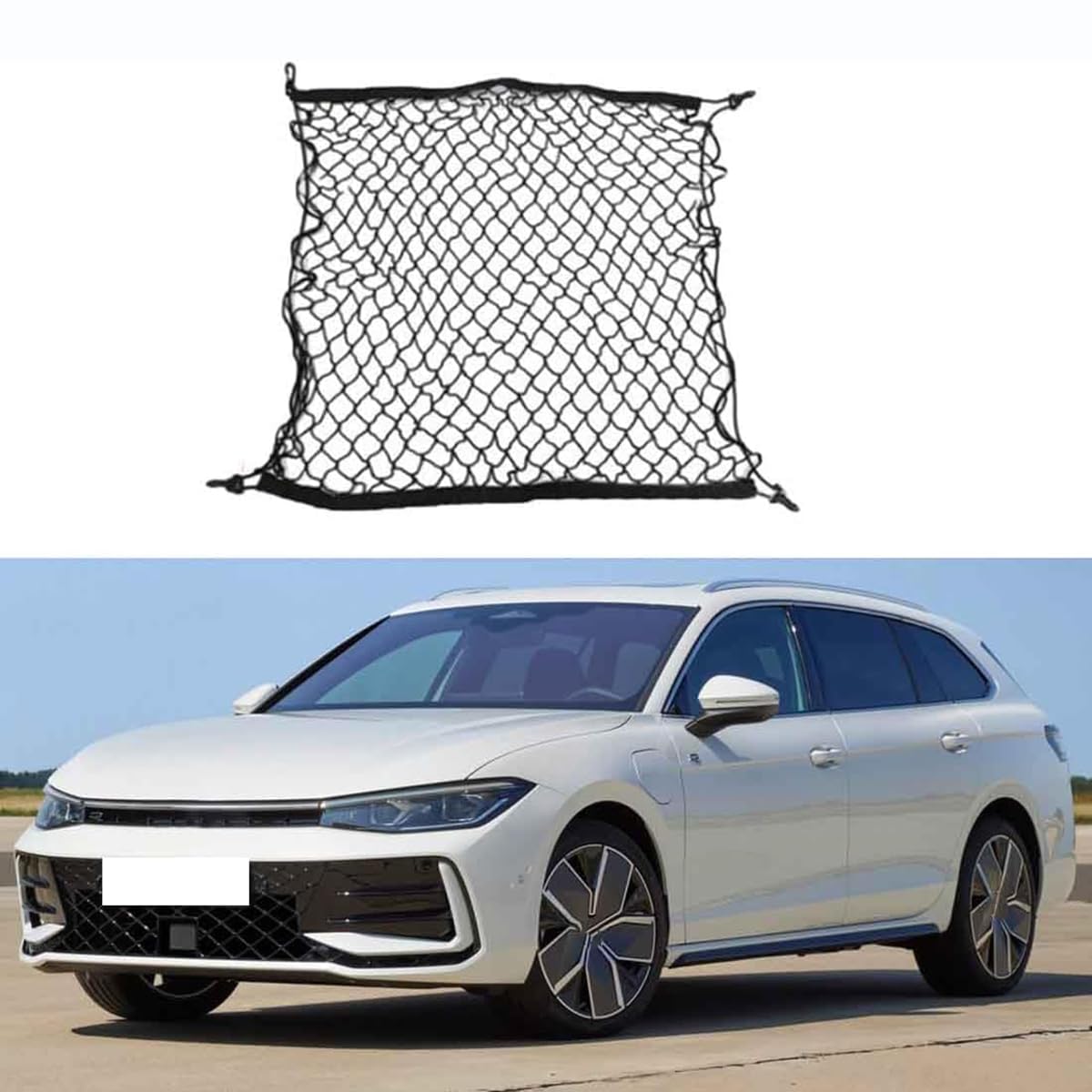 Kofferraumnetz Gepäcknetz Auto für VW Passat Nms 2016-2024, Verstellbar ausziehbares Aufbewahrungsnetz Ladungssicherung für Kofferraum von Rongliu