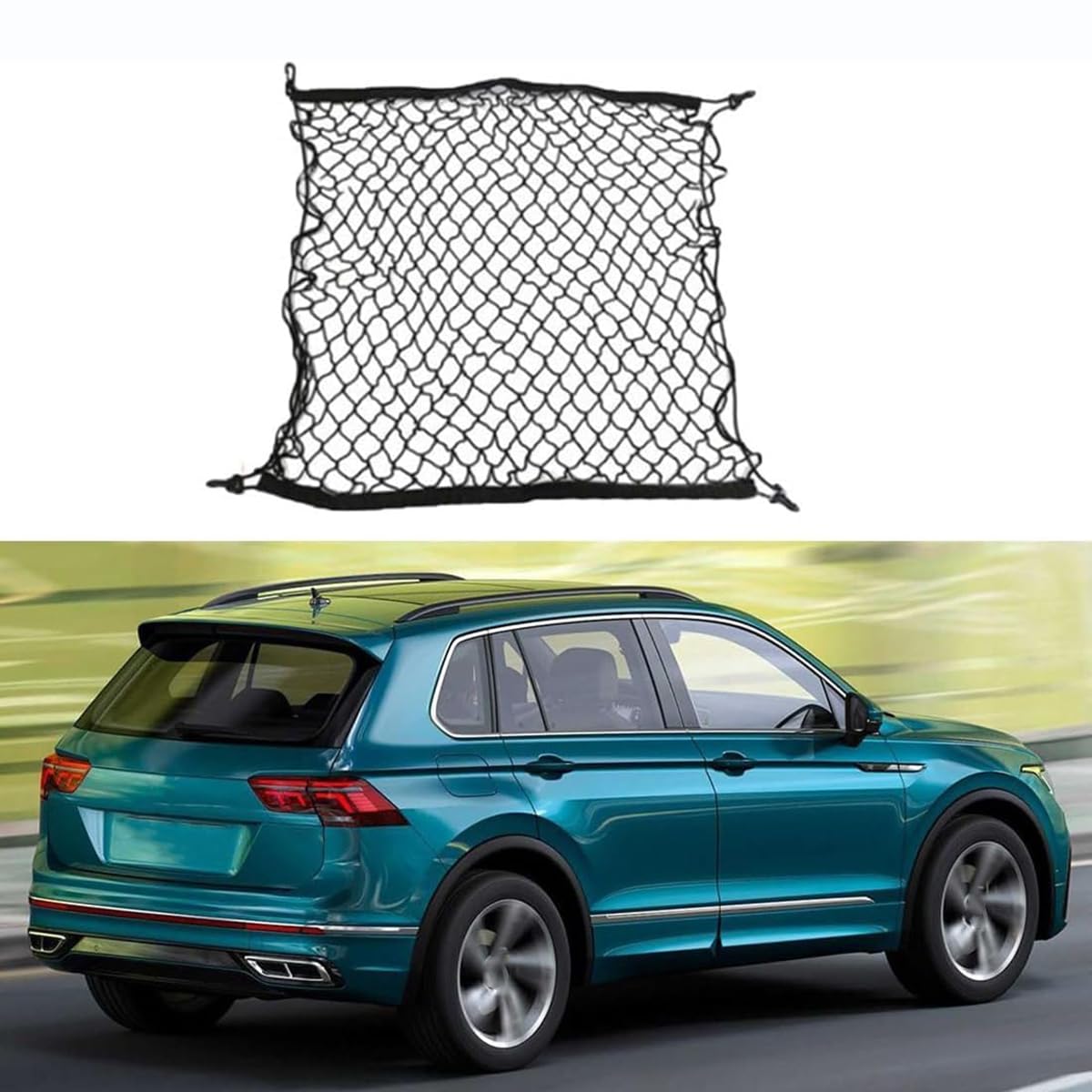 Kofferraumnetz Gepäcknetz Auto für VW Tiguan 2007-2022, Verstellbar ausziehbares Aufbewahrungsnetz Ladungssicherung für Kofferraum von Rongliu