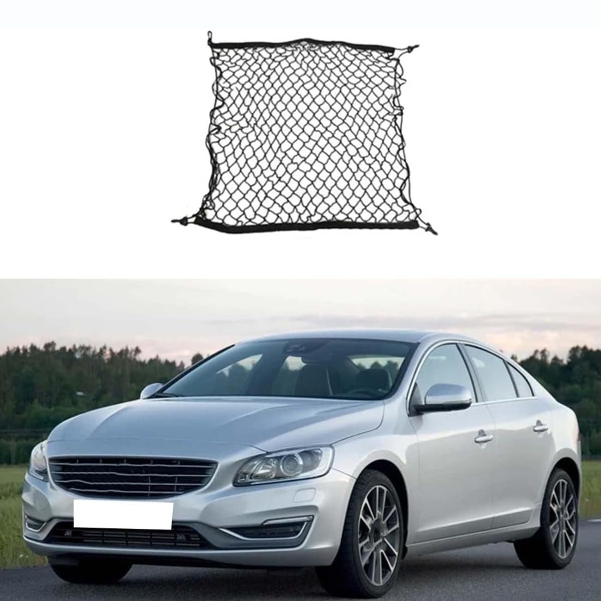 Kofferraumnetz Gepäcknetz Auto für Volvo S60 V60 2011-2018, Verstellbar ausziehbares Aufbewahrungsnetz Ladungssicherung für Kofferraum von Rongliu