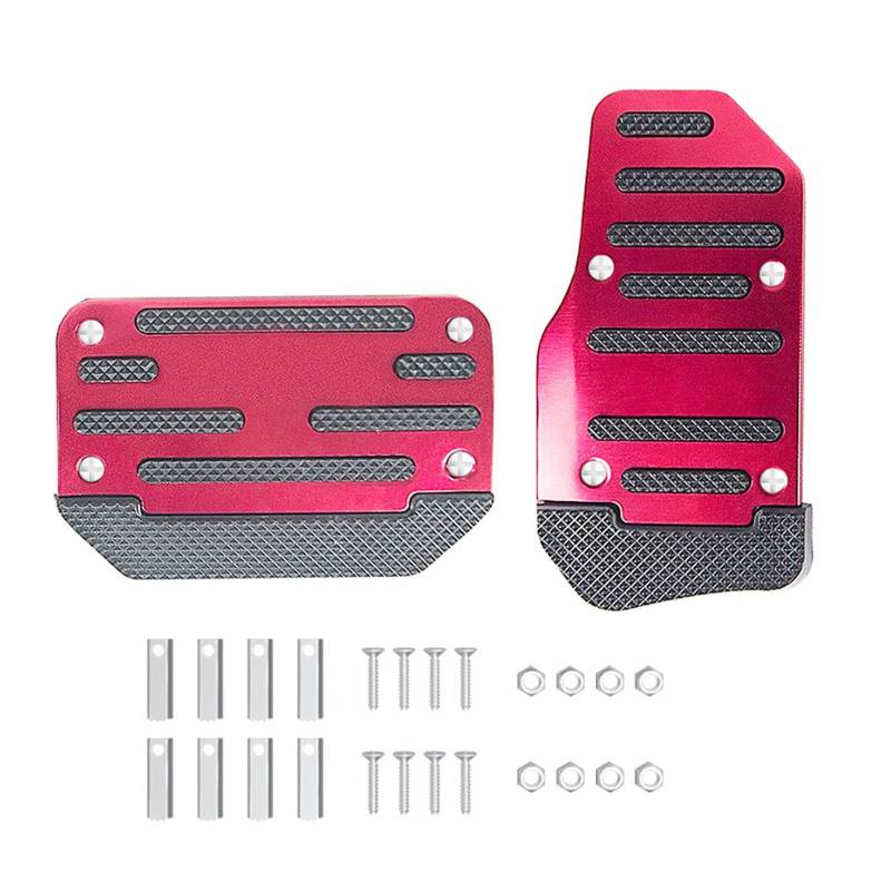 Ronyme 2pcs Car Pedal Pads Universal einfach Einfaches Ersatzteil Auto Innenzubehör Automobilbremsbremsabdeckungen Set Slip, Rot von Ronyme