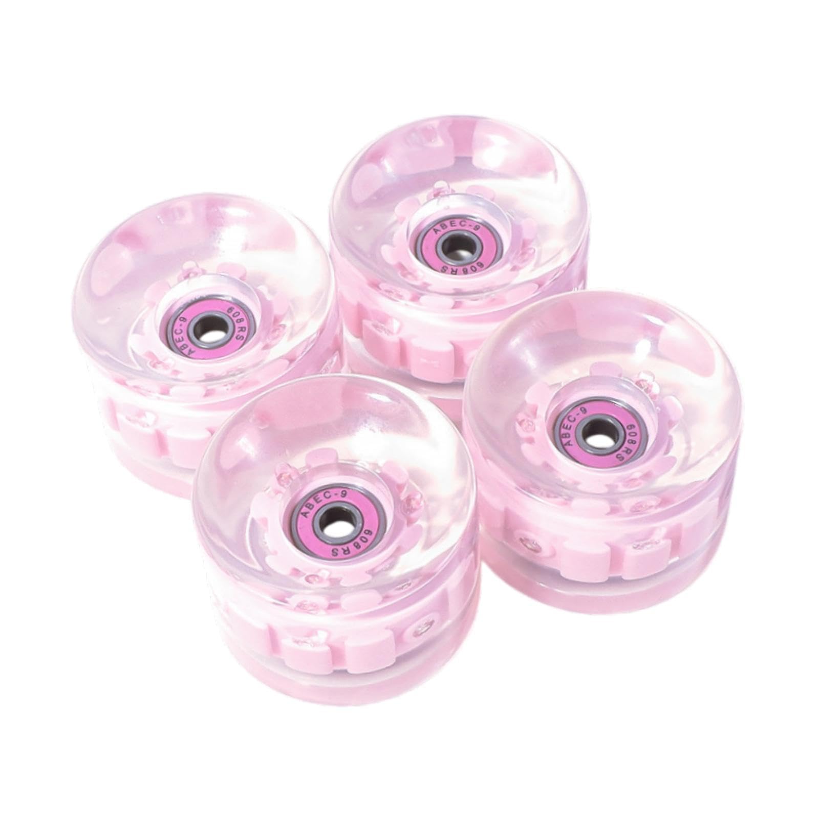 Ronyme 4 Stücke Skateboardräder leuchten leuchtende transparente PU -Rollers Longboard -Räder, Rosa von Ronyme