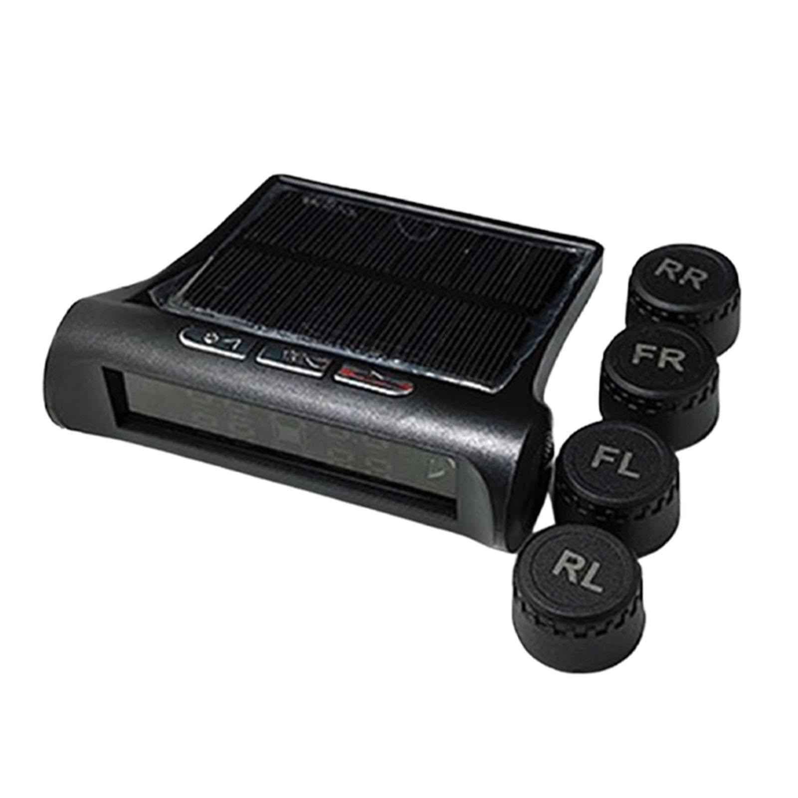 Ronyme Auto Reifendruckmonitor System drahtlos Solar -Leistungssicherheitsmonitor mit 4 Sensoren Premium Alarm Professional, Standard von Ronyme