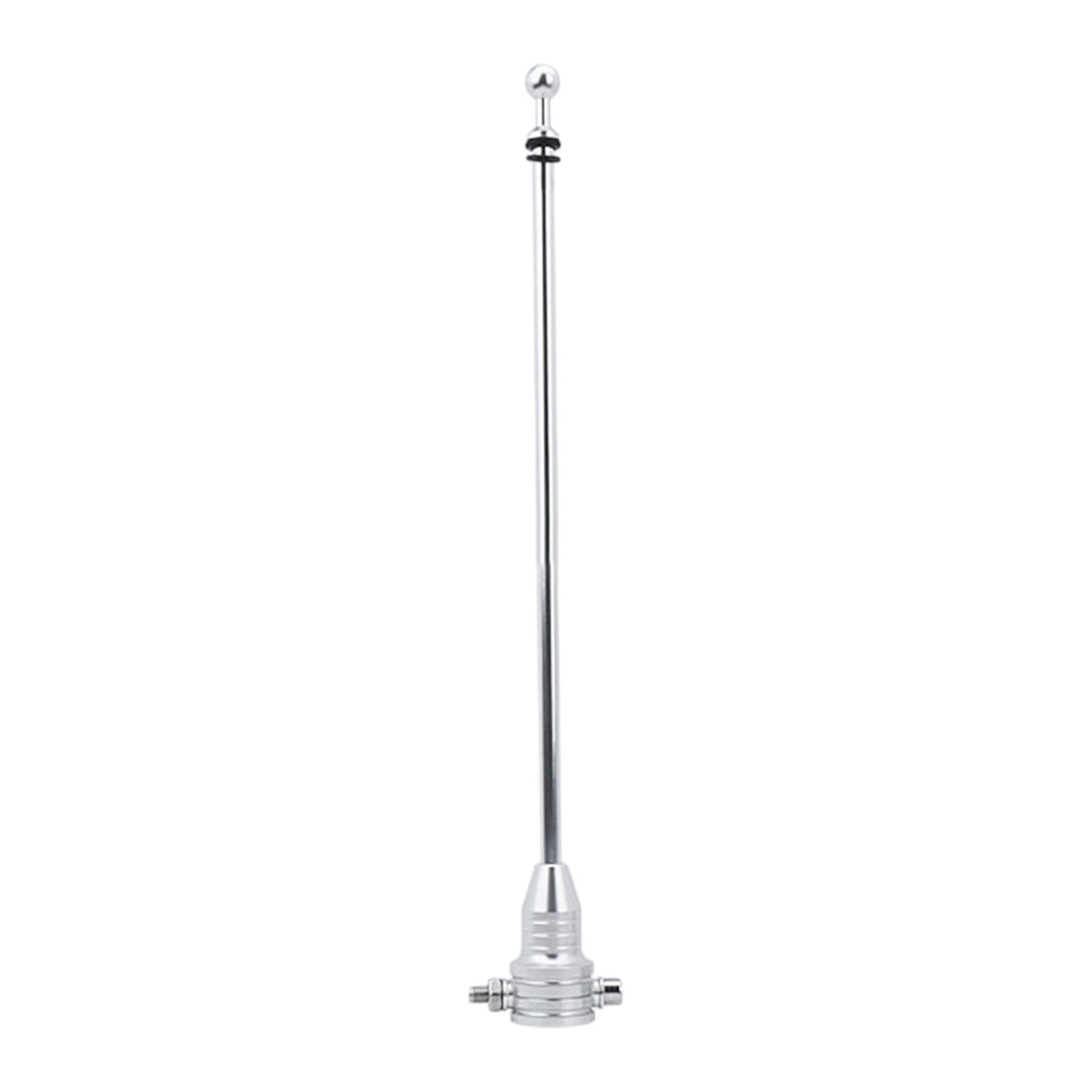 Ronyme Fahnenstange Motorrad Fahnenmast, Fahnenmasthalterung, Tragbarer Fahnenmast Multifunktions Fahnenhalterung,Praktisch, für Motorrad,35.5 cm, Silber von Ronyme