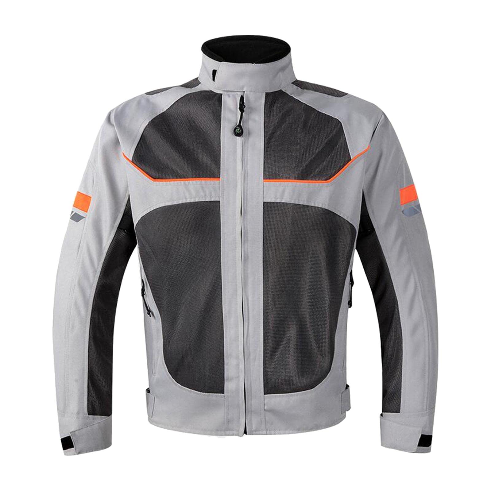 Ronyme Motorrad-Reitjacke Motocross-Jacke Aufprallschutz Reflektierender atmungsaktiver Mesh-Schutzmantel für Motorradfahren im Sommer, Grau 4XL von Ronyme