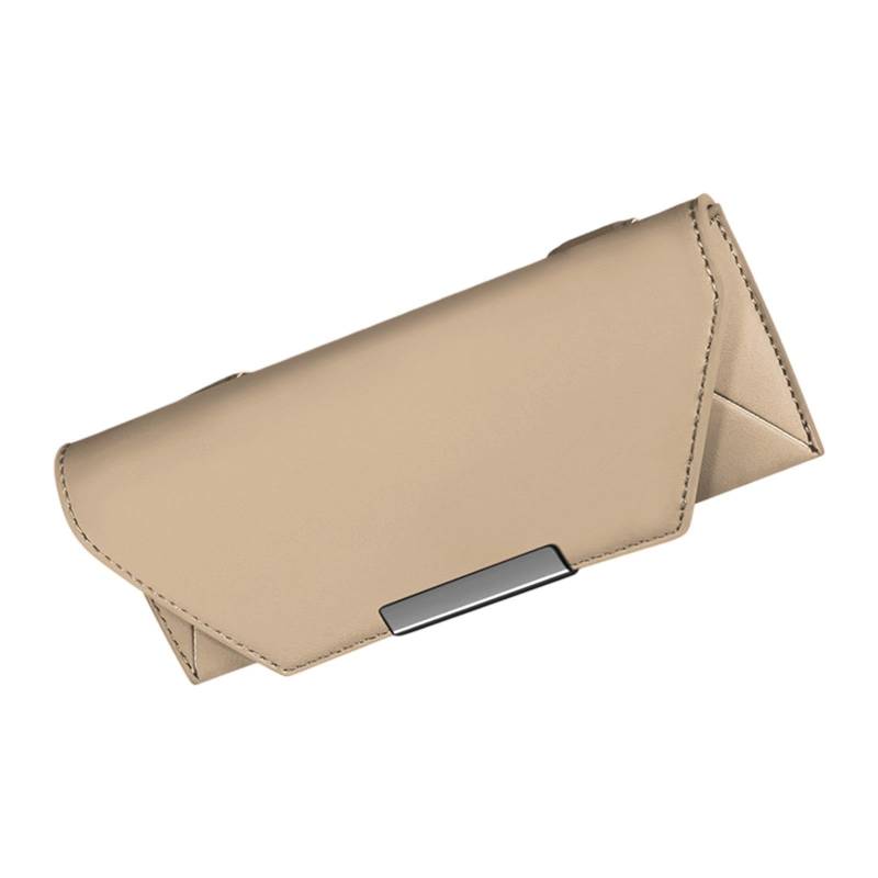 Ronyme Sonnenbrillenhalter für Auto-Sonnenblende, Auto-Innenraum, Brillenhalterung für Damen und Herren, einfache Installation, Beige von Ronyme