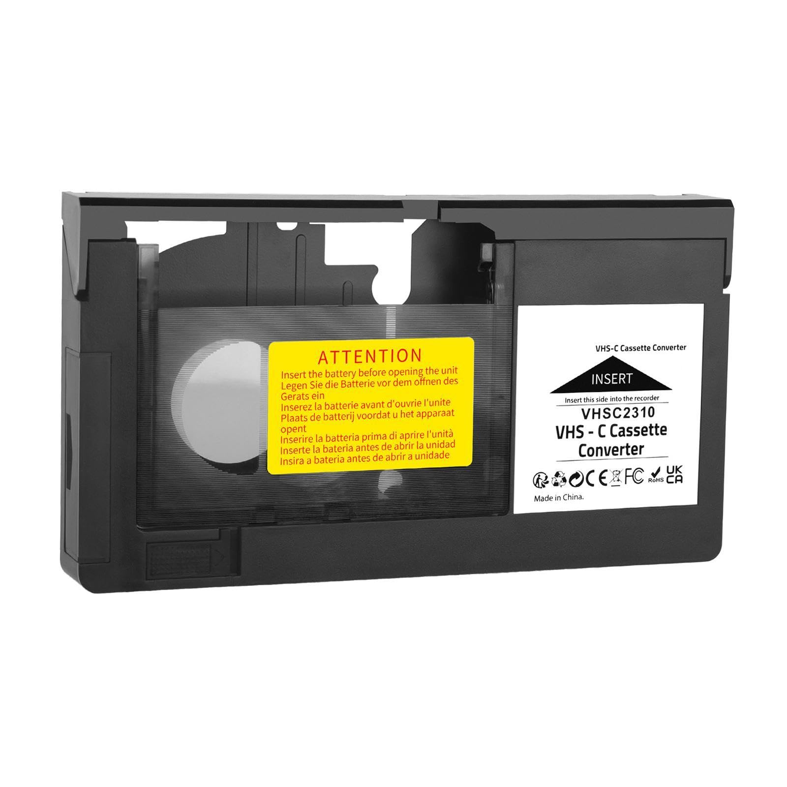 Ronyme VHS-C-Kassettenadapter, 12 mm, C auf VHS, VHS-Kassetten, Konvertierung von VHS zu Digital für Camcorder, Nicht geeignet für MiniDV/Hi8 von Ronyme