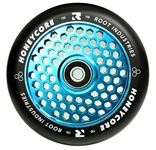 Root Industrie Air Honeycore 110mm Stunt-Scooter Rolle + Fantic26 Sticker (Sky Blue/Pu Schwarz) von Root Industries