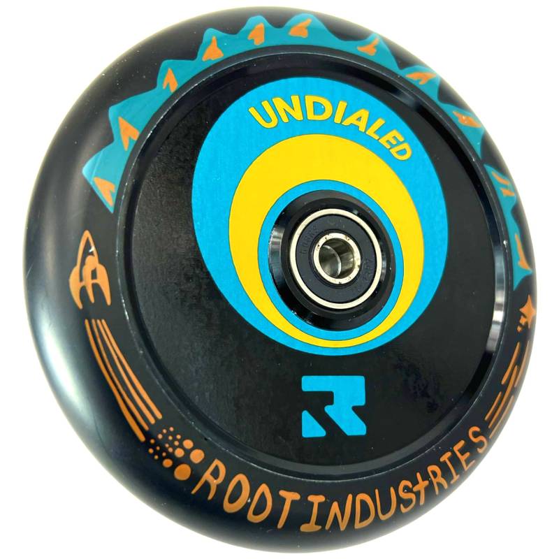 Root Industries Air 110mm Stunt-Scooter Wheel Kinder Roller Ersatzrad Rolle + Fantic26 Sticker (undialed Orange/PU Schwarz) von Root Industries