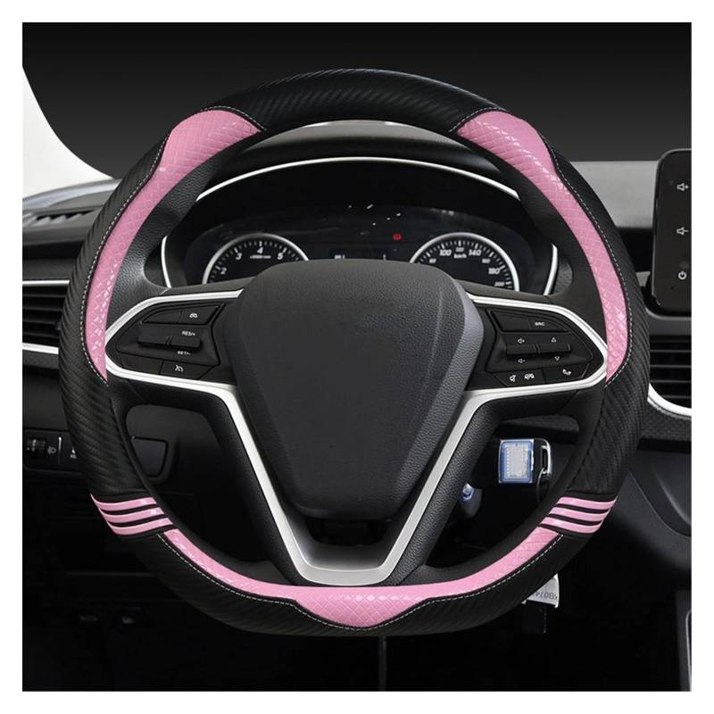 Lenkradbezüge Für Baojun 310 310W 330 360 510 530 560 610 630 730 RS-3 RS-5 RS-7 Carbonfaser-Leder-Autolenkradabdeckung Lenkradabdeckungen(PINK D Shape) von Ropaix