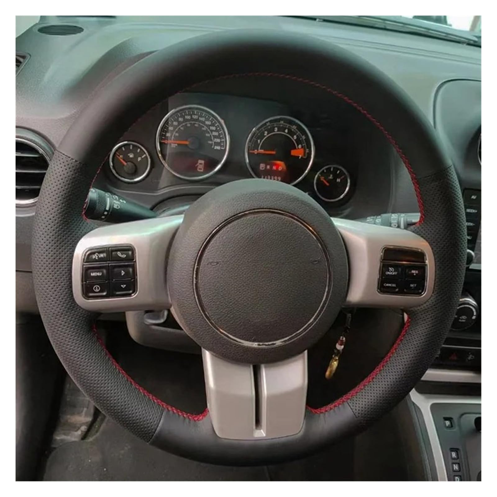 Lenkradbezüge Für Jeep Für Grand Für Cherokee 2011-2013 Für Compass Für Wrangl DIY Lenkradbezug Wrap Auto Lenkradbezug Braid Lenkradabdeckungen(Gray Thread) von Ropaix