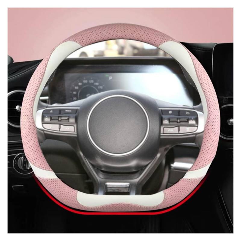 Lenkradbezüge Für Kia Für Sportage Für Sid Für Rio 3 Für Soul Für Sportage Für Ceed Für Sorento Auto Lenkradbezug Lenkradabdeckungen(PINK D Shape) von Ropaix