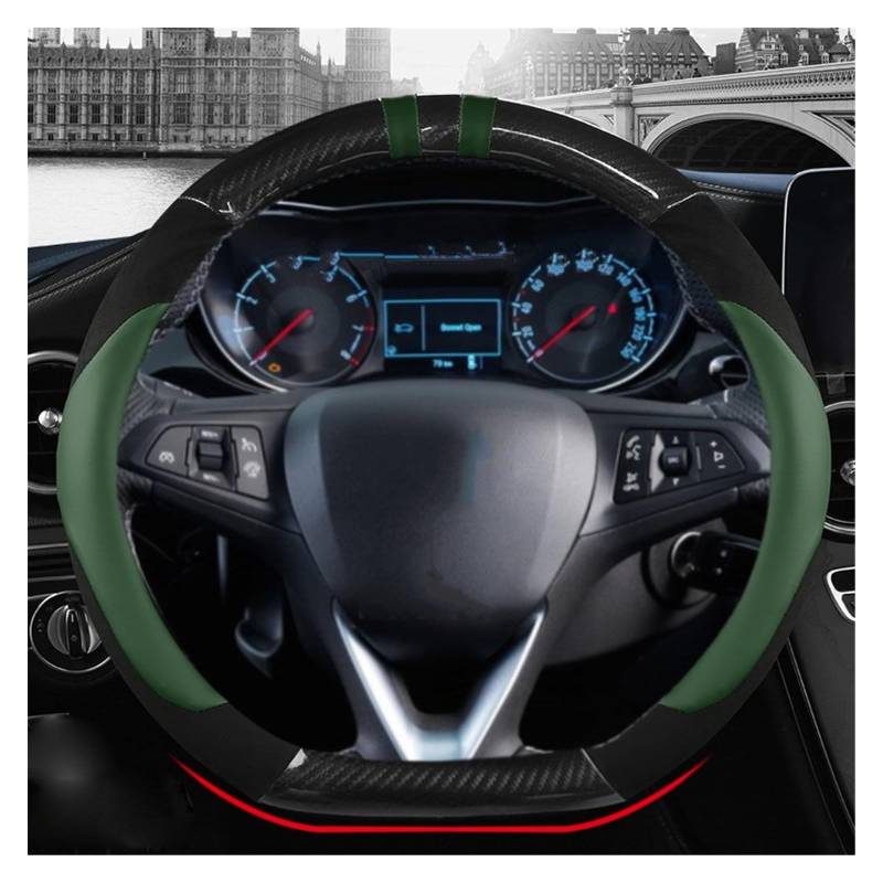 Lenkradbezüge Für Opel Für Astra Für Corsa Für Combo Für Mokka Für Insignia CT 2015-2022 Autolenkradabdeckung D-Form Lenkradabdeckungen(Green) von Ropaix