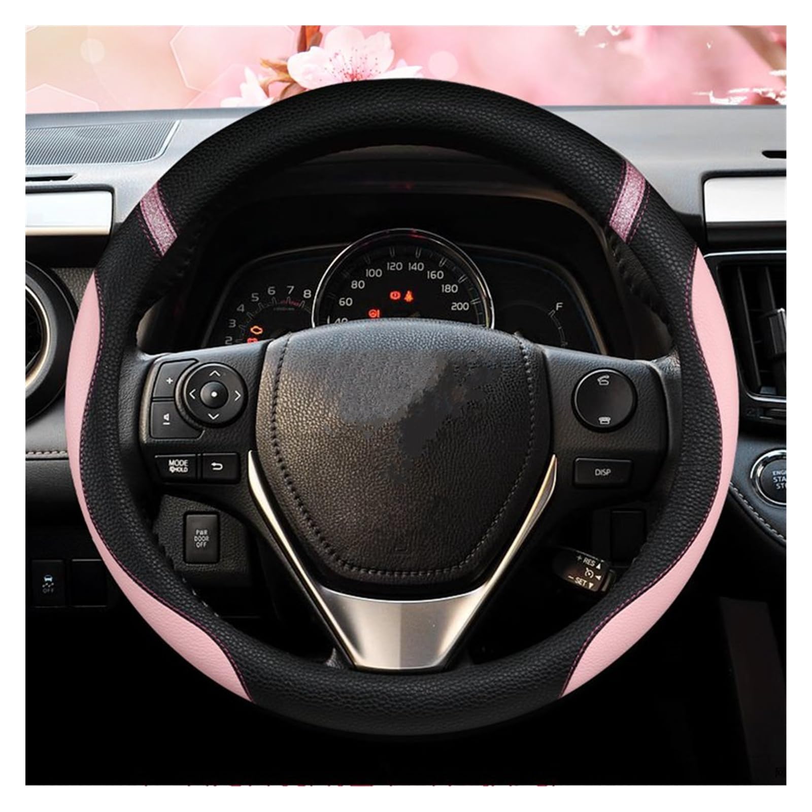 Lenkradbezüge Für Toyota Für RAV4 2013-2019 Für Corolla Für Scion IM 2016 Für Auris 2013-2017 Autozubehör Autolenkradabdeckung Lenkradabdeckungen(PINK) von Ropaix