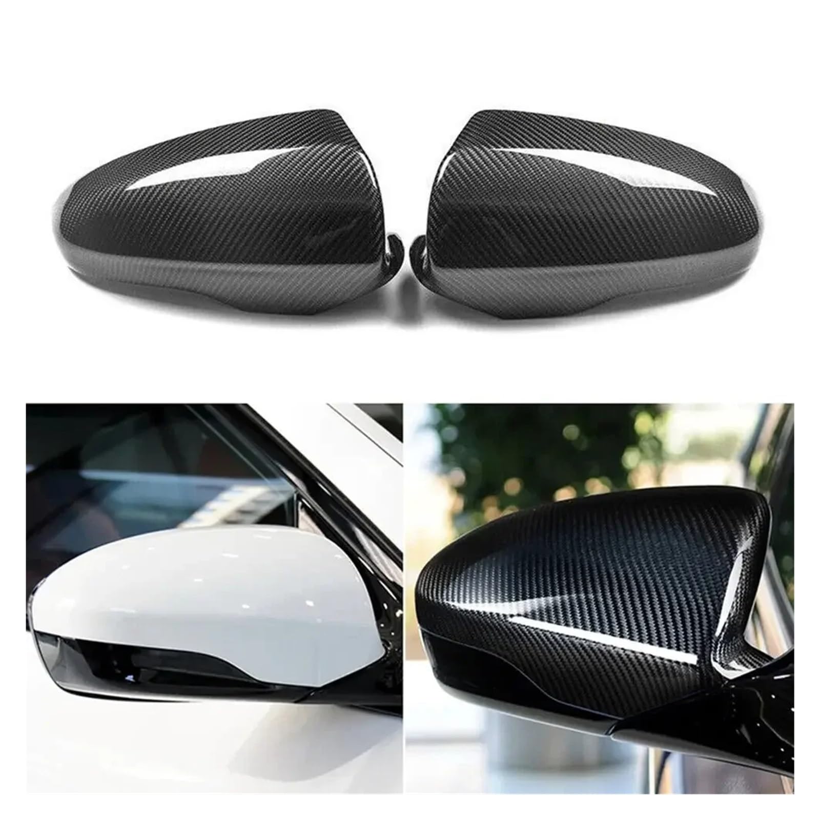 Tür Spiegelkappen Für M6 F06 F12 F13 2012-2016 Real Carbon Fiber Auto Aufkleber Rück Seite Spiegel Abdeckung Flügel Kappe Außentür Fall Rückspiegelkappe von Ropaix