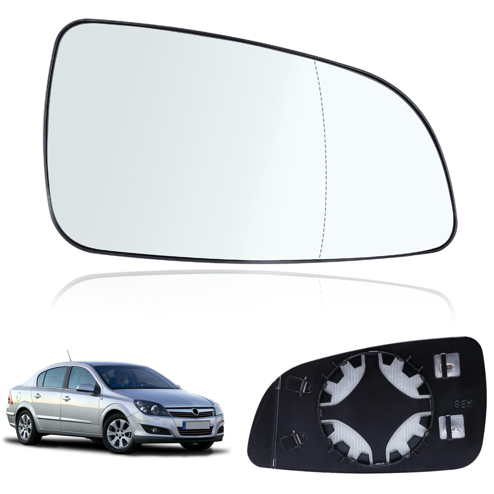 Spiegelglas Ersatz für Opel Astra H 2004-2008 Außenspiegel Glas Beifahrerseite Beheizbar Ersatzspiegelglas Außenspiegel Asphärisch Auto Spiegelglas Rechts Rückspiegelglas ABS-Seitenspiegelglas von Rosedreamer