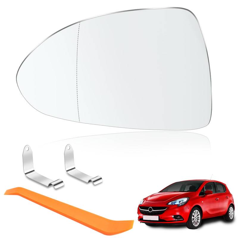 Spiegelglas Ersatz für Opel Corsa D 07.2006-08.2014 Corsa E 09.2014-06.2019 Außenspiegel Glas Fahrerseite Beheizbar Ersatzspiegelglas Außenspiegel Asphärisch Auto Spiegelglas Links Seitenspiegel Glas von Rosedreamer