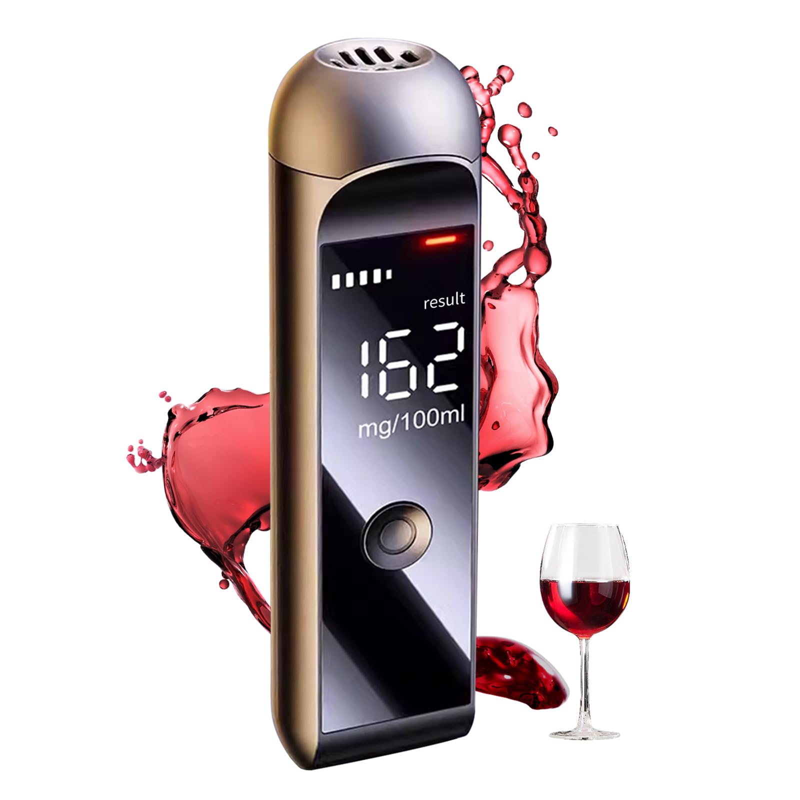 RoserRose Alcohol Tester, Alkoholtester Polizeigenau, Mit ASIC - Chip, Berührungslosem Design, LCD-Anzeige, Type - C Anschluss und Langlebigem Akku von RoserRose