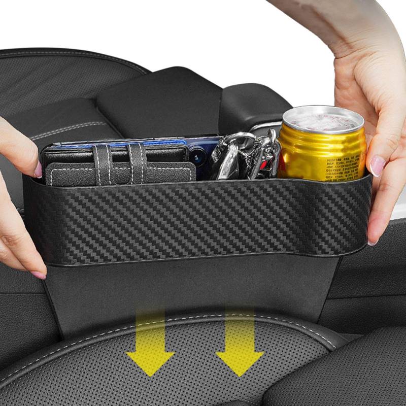 Rosixehird Autositz Gap Organizer - Autositz Lückenfüller Organizer Mit Getränkehalter - Auto Aufbewahrungsbox Mittelkonsole | Einfache Und Schnelle Installation, Für Aufbewahrung Im Auto, Kopilot von Rosixehird