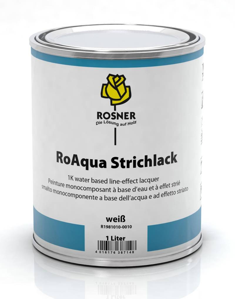 Rosner RoAqua Strichlack 1 Liter weiß,Holz,Lack von Rosner