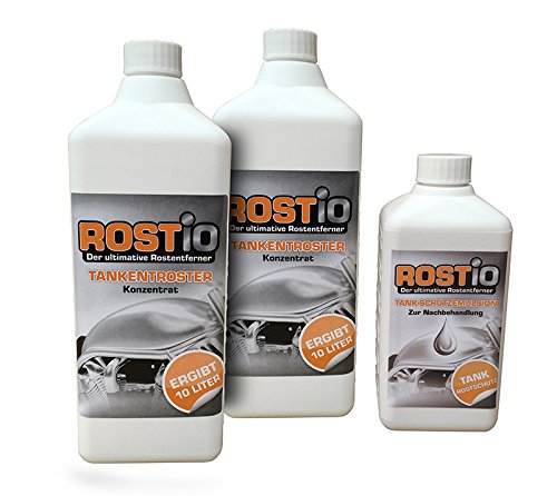 2 Liter Rostio Tankentroster + 500ml Tank-Schutzemulsion Tankversiegelung Set - Tankentrostung leicht gemacht von Rostio