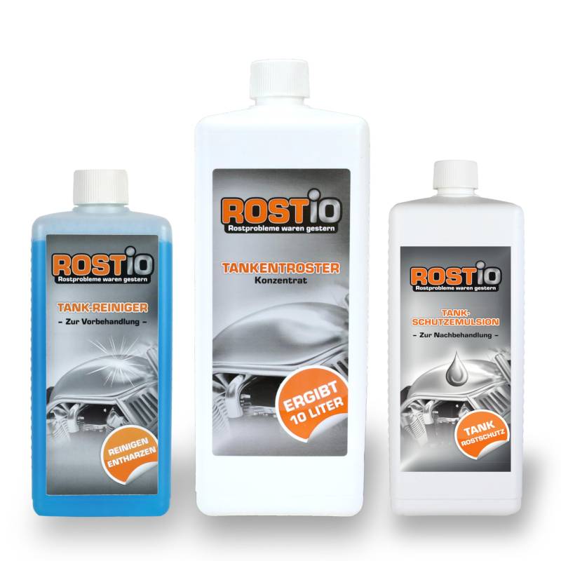 Rostio 1 Liter Tankentroster Plus 500 ml Tankreiniger und 500 ml Tank-Schutzemulsion von Rostio