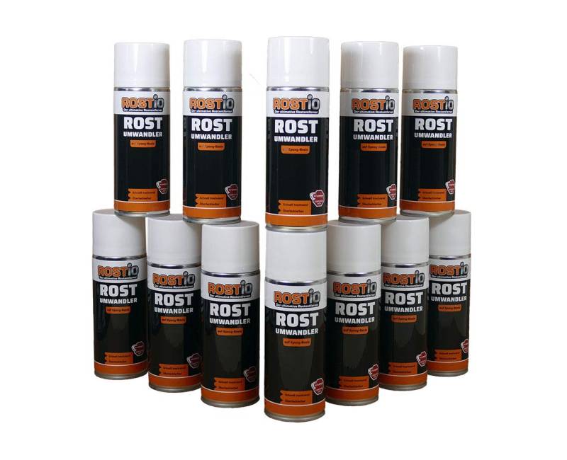 Rostio 12 x Epoxy Rostumwandler Spray 400ml Rostkonverter von Rostio