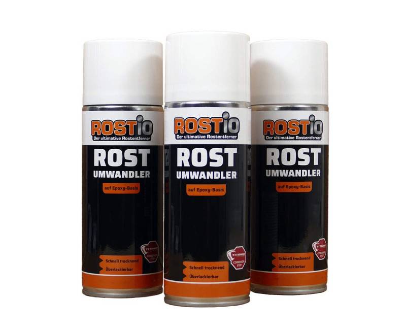 Rostio 3 x Epoxy Rostumwandler Spray 400ml Rostkonverter von Rostio