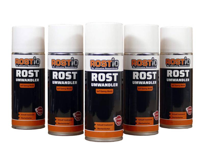 Rostio 5 x Epoxy Rostumwandler Spray 400ml Rostkonverter von Rostio