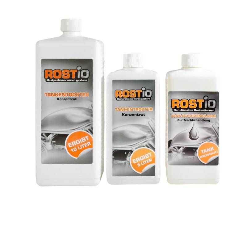 Rostio Tankentroster 1,5 Liter Plus 500ml Tank - Schutzemulsion Tankentrostung von Rostio