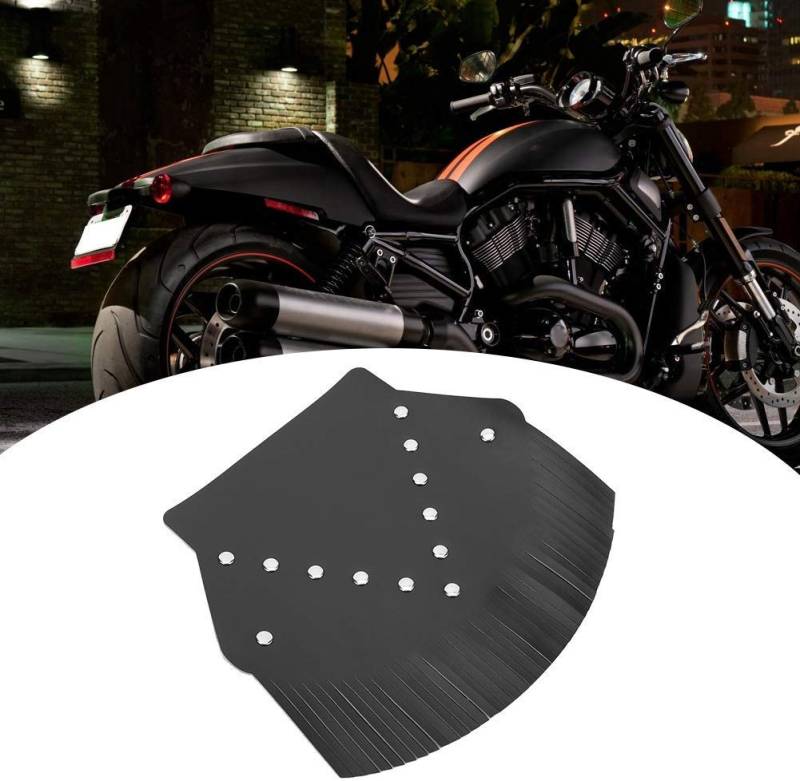 Rosvola Motorrad Kotflügel Schmutzfänger, Universal Leder gesäumt hinteren Kotflügel Cover Dekoration zum Schutz Ihrer Reifen(Schwarz) von Rosvola