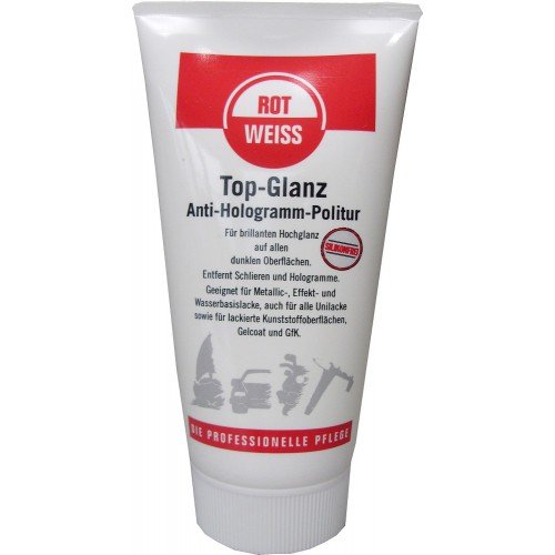 Rotweiss 1 Stück Top-Glanz Anti-Hologramm Politur 150ml Autopolitur Lack KFZ von ROT WEISS