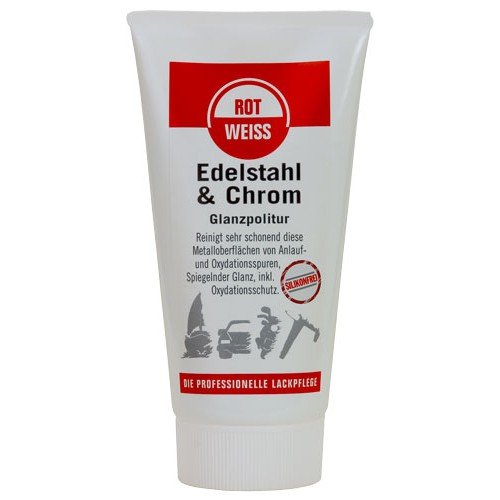 Rotweiss 1 Stück Edelstahl & Chrompolitur 150ml Metall Politur Chrom Felgen KFZ von ROT WEISS