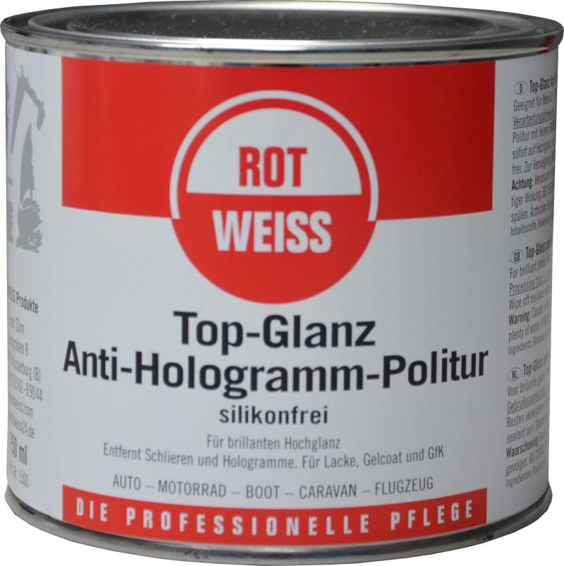 ROTWEISS 1500 Top-Glanz Anti-Hologramm-Politur 750 ml von ROT WEISS