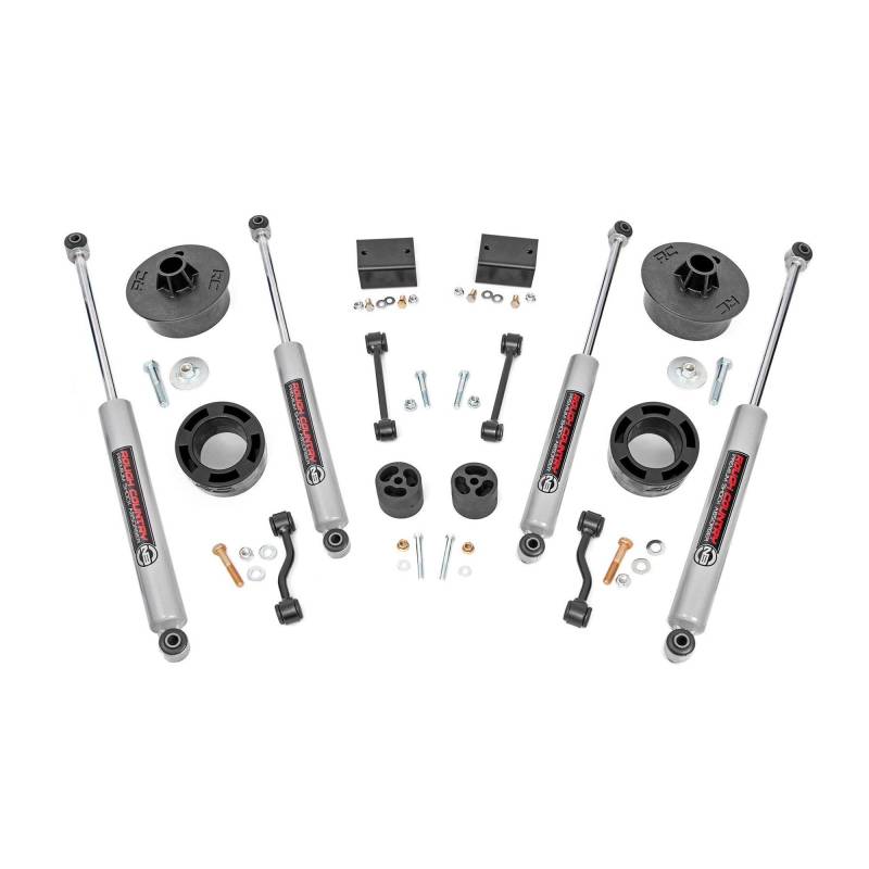 Rough Country 2,5 Zoll Lift Kit mit Premium N3 Stoßdämpfern für Jeep Wrangler JL 2-Türer/Wrangler Unlimited 4-Türer (2024) von Rough Country