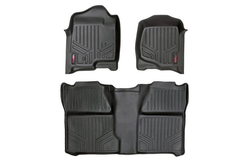 Rough Country - M-20713 - Robuste Fußmatten - vorne und hinten Combo (Crew Cab Modelle) für Chevrolet: 07-13 Avalanche 1500 4WD/2WD, 07-13 Silverado 1500 4WD/2WD, 07-14 Silverado 2500 HD 4WD/2WD, 07. von Rough Country