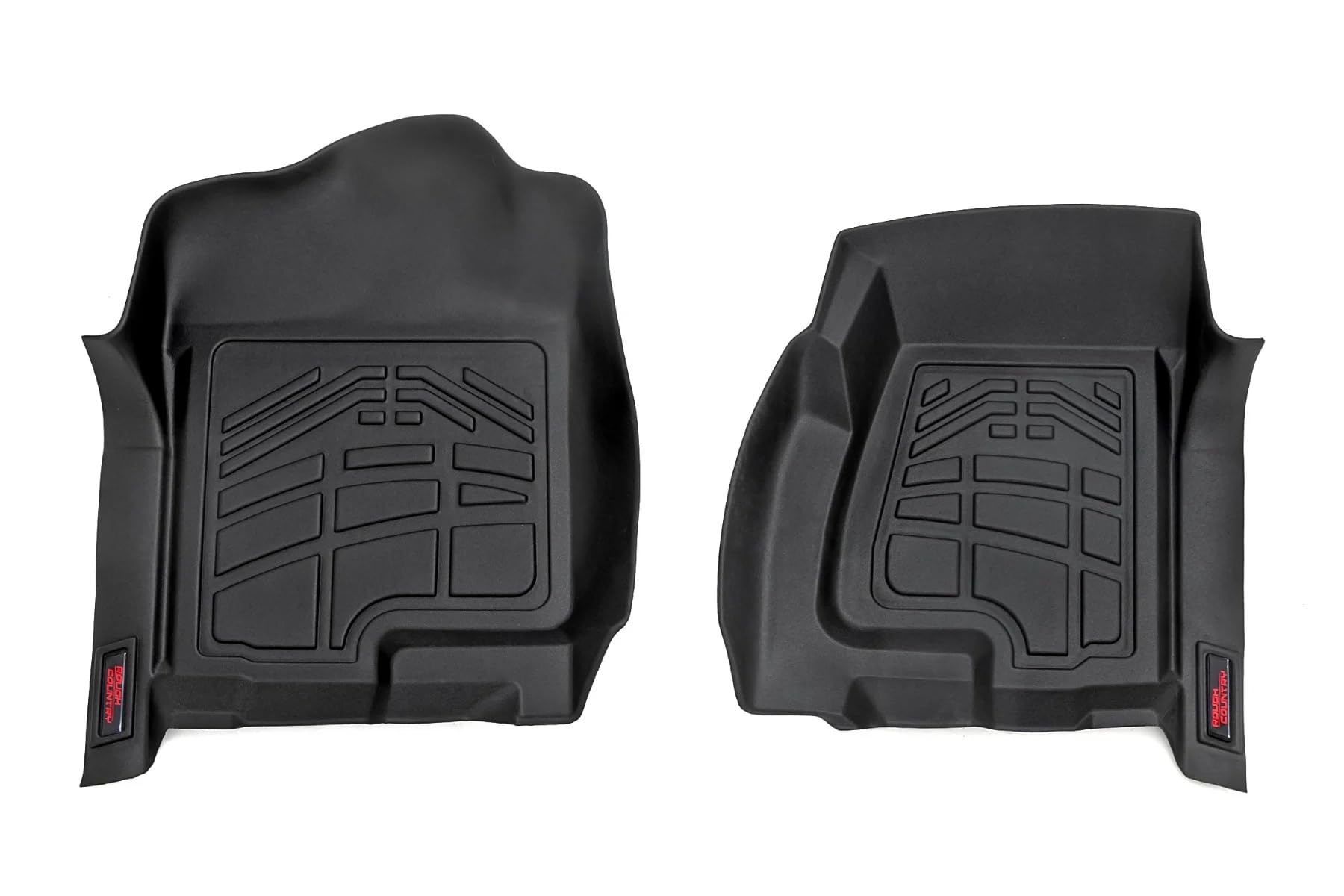 Rough Country Sure-Fit Allwetter Fußmatten für Chevy Silverado/GMC Sierra 1500 Extended Cab (1999-2006) - rutschfeste, wasserdichte, Flexible Gummimatte, Front-Set von Rough Country