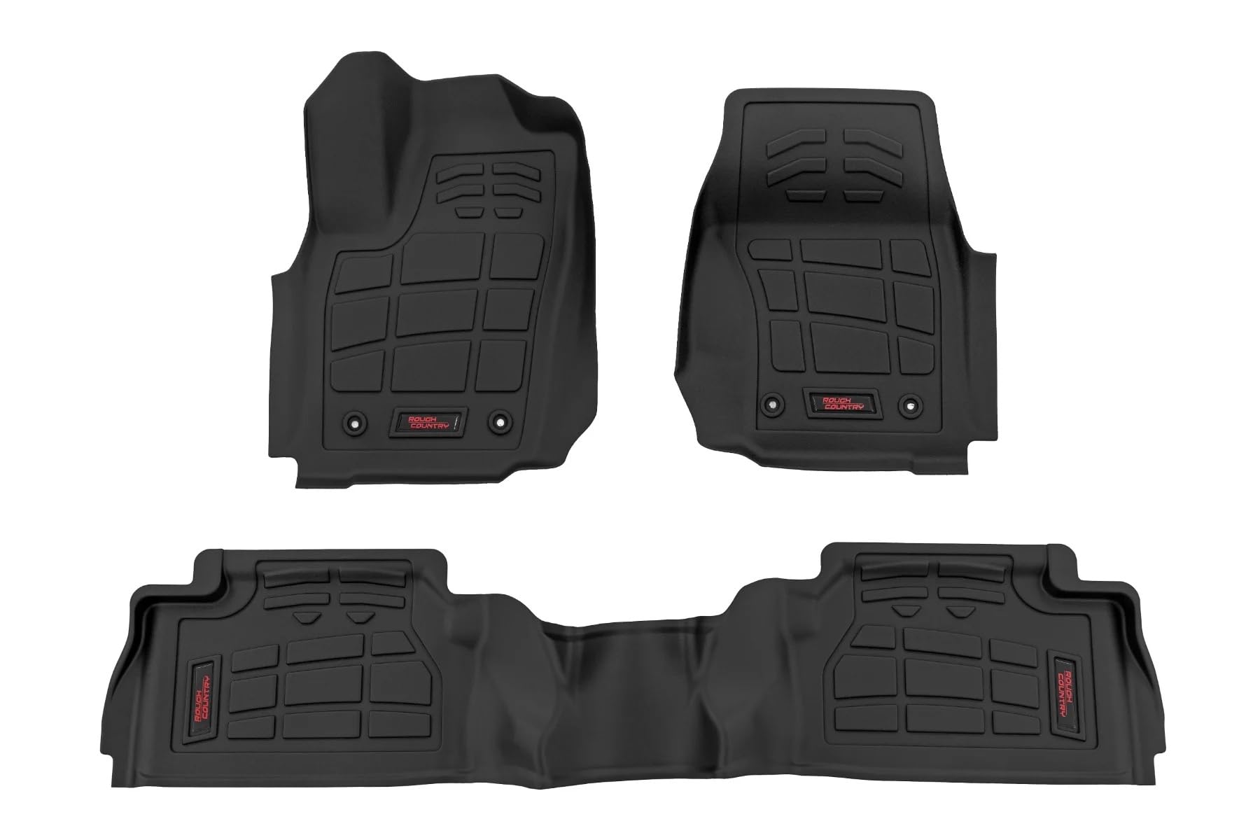 Rough Country Sure-Fit Allwetter Fußmatten für Toyota Tacoma TRD Pro (2024) Double Cab - rutschfeste, wasserdichte Flexible Fußmatten vorne & hinten Set von Rough Country