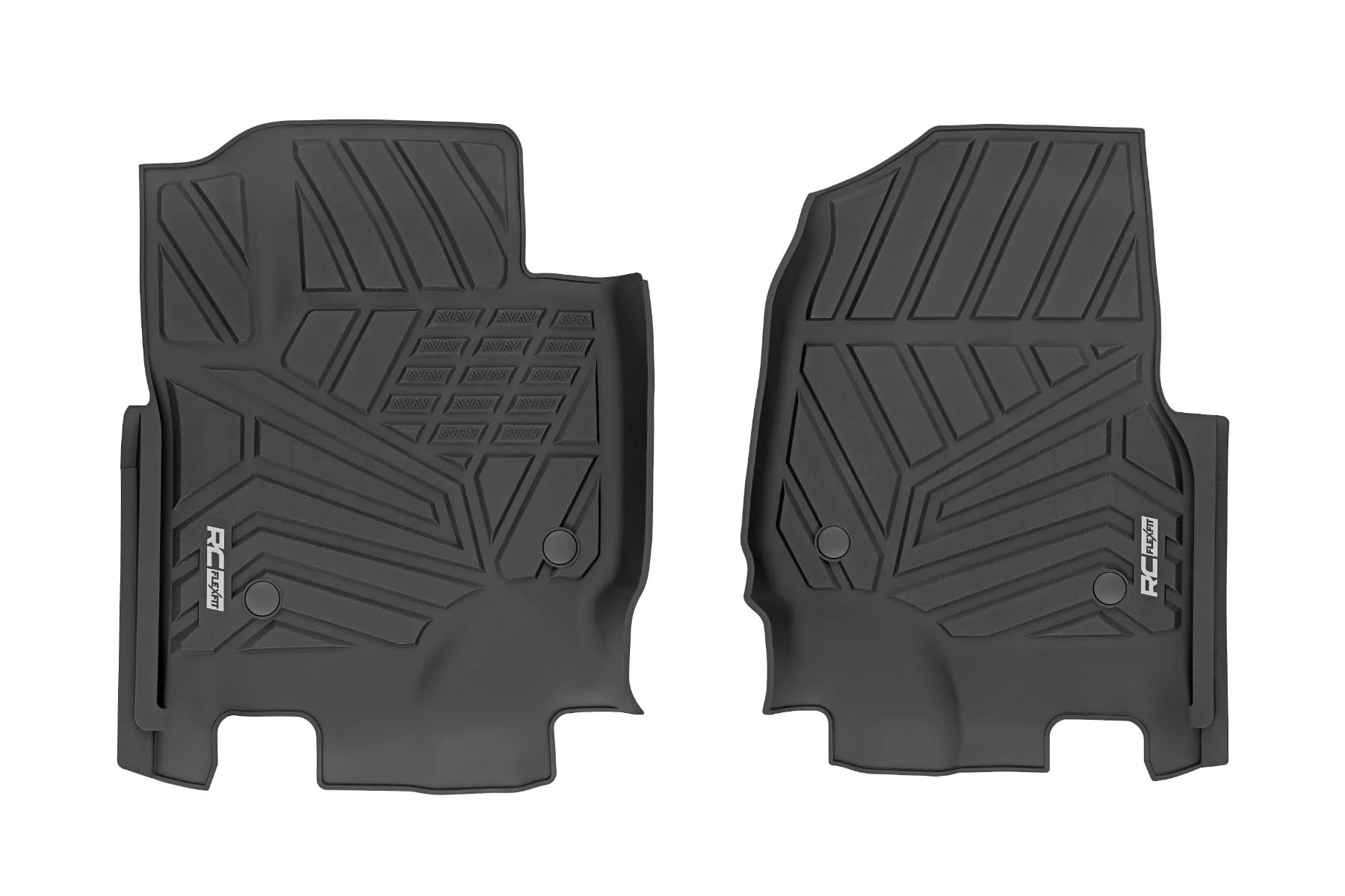 Rough Country Vorne Flex-Fit Fußmatten für Ford F-250/F-350 SuperDuty (2017-2024) - rutschfeste TPE Gummimatte Wasserdicht Front Set von Rough Country