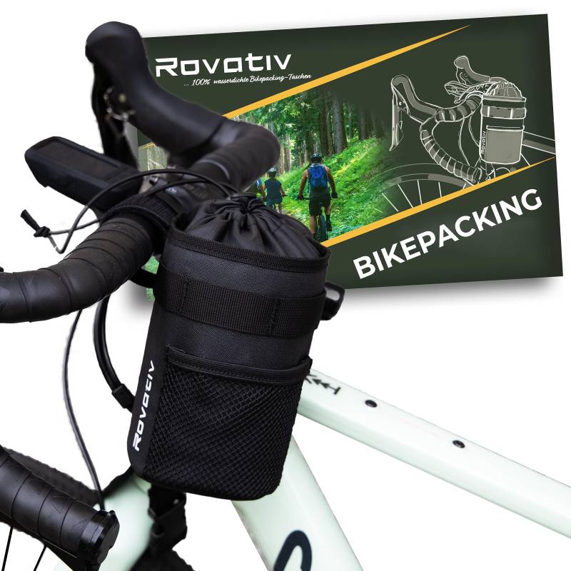 Rovativ® Bikepacking Snack-Pack [1,4 Liter] Food-Pouch - Lenkertasche mit extra Außenfach - für Gravelbike, Rennrad und MTB von Rovativ