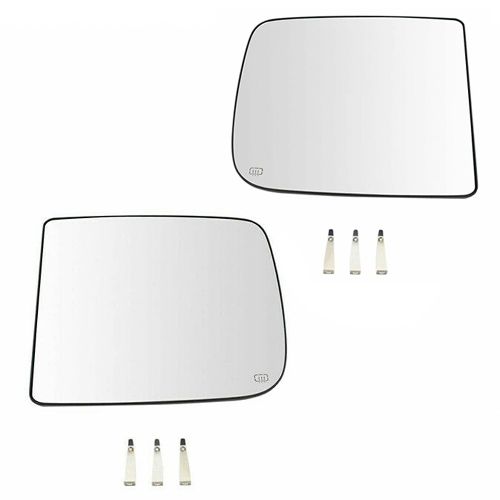 Roxvue 1 Paar Spiegelglas Beheizbares Spiegelglas mit RüCkseite für RAM 1500 2500 3500 2009-2020 68067726AA/68067727AA von Roxvue