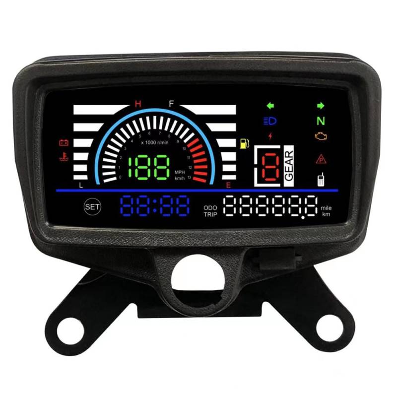 Roxvue Motorrad-Digitalinstrument, Spannung, Efi, Geschwindigkeit, Ölstand, Digitale Anzeige für CG150-CG150 von Roxvue