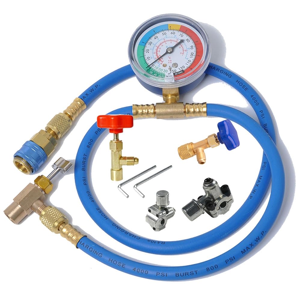 Roxvue R134A-Kältemittel-Füllschlauch für Klimaanlagen mit Manometer, Nachfüllmessschlauch, Kältemittel-Füllrohr für Autos von Roxvue